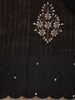 Black Floral Embroidered Raw Silk Saree