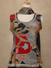 Black Floral Embroidered Silk Skirt Top