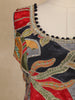 Black Floral Embroidered Silk Skirt Top