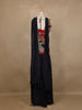 Black Floral Embroidered Silk Skirt Top