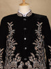 Black Floral Embroidered Velvet Men's Suit