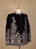 Black Floral Embroidered Velvet Men's Suit