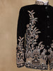 Black Floral Embroidered Velvet Men's Suit
