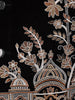 Black Floral Embroidered Velvet Men's Suit