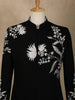Black Floral Embroidered Viscose Sherwani Suit