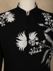 Black Floral Embroidered Viscose Sherwani Suit