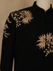 Black Floral Embroidered Viscose Sherwani Suit