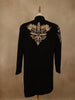 Black Floral Embroidered Viscose Sherwani Suit