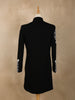 Black Floral Embroidered Viscose Sherwani Suit