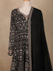 Black Floral Embroidery Georgette Palazzo  Suit