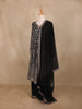 Black Floral Embroidery Georgette Palazzo  Suit