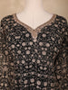 Black Floral Embroidery Georgette Palazzo  Suit