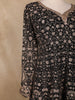 Black Floral Embroidery Georgette Palazzo  Suit