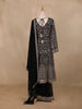 Black Floral Embroidery Georgette Palazzo  Suit