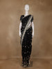 Black Floral Embroidery Organza Saree - Diadem