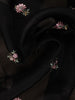 Black Floral Embroidery Organza Saree - Diadem