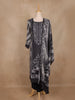 Black Floral Print Design Cotton Straight Cut Salwar Suit