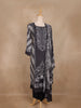Black Floral Print Design Cotton Straight Cut Salwar Suit
