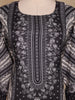 Black Floral Print Design Cotton Straight Cut Salwar Suit