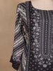 Black Floral Print Design Cotton Straight Cut Salwar Suit