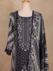 Black Floral Print Design Cotton Straight Cut Salwar Suit