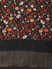 Black Floral Printed Chanderi Cotton Saree with Contrast Border