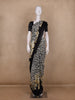 Black Floral Printed Chiffon Saree