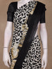 Black Floral Printed Chiffon Saree