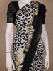 Black Floral Printed Chiffon Saree