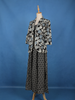 Black Floral Printed Cotton Gown with Overcoat
