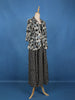 Black Floral Printed Cotton Gown with Overcoat