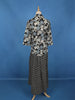 Black Floral Printed Cotton Gown with Overcoat
