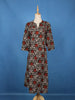Black Floral Printed Cotton Kurti With Front Buttons