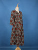 Black Floral Printed Cotton Kurti With Front Buttons