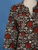 Black Floral Printed Cotton Kurti With Front Buttons