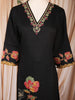 Black Floral Printed Cotton Salwar Suit