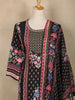Black Floral Printed Cotton Salwar Suit With Dupatta