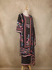 Black Floral Printed Cotton Salwar Suit With Dupatta