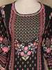 Black Floral Printed Cotton Salwar Suit With Dupatta