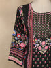 Black Floral Printed Cotton Salwar Suit With Dupatta