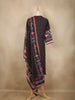Black Floral Printed Cotton Salwar Suit With Dupatta