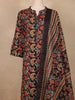 Black Floral Printed Cotton Salwar Suit with Dupatta