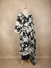 Black Floral Printed Cotton Salwar Suit with Dupatta
