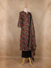 Black Floral Printed Cotton Salwar Suit with Dupatta