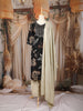 Black Floral Printed Cotton Salwar Suit with Embroidered Yoke and Dupatta