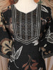 Black Floral Printed Cotton Salwar Suit with Embroidered Yoke and Dupatta