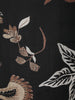 Black Floral Printed Cotton Salwar Suit with Embroidered Yoke and Dupatta