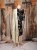 Black Floral Printed Cotton Salwar Suit with Embroidered Yoke and Dupatta