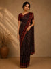 Black Floral Printed Cotton Saree