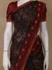 Black Floral Printed Cotton Saree - Diadem